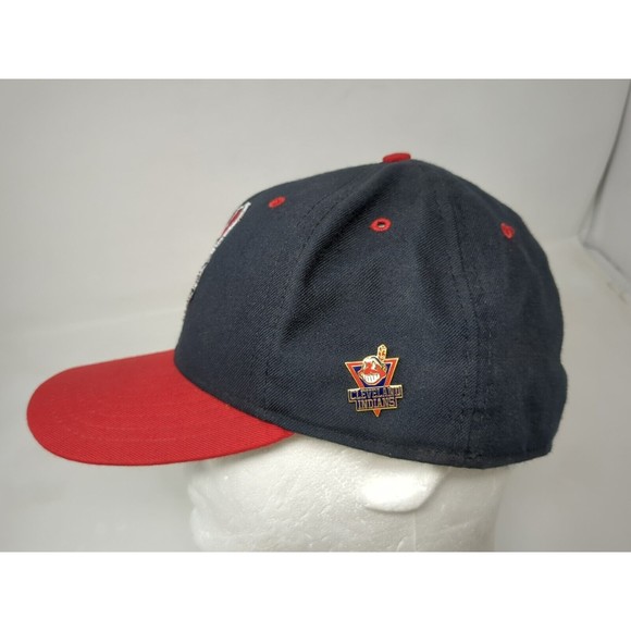 Vintage USA Cleveland Indians Hat Chief Wahoo New Era Pro Model 100% Wool 7 5/8 - Picture 3 of 9